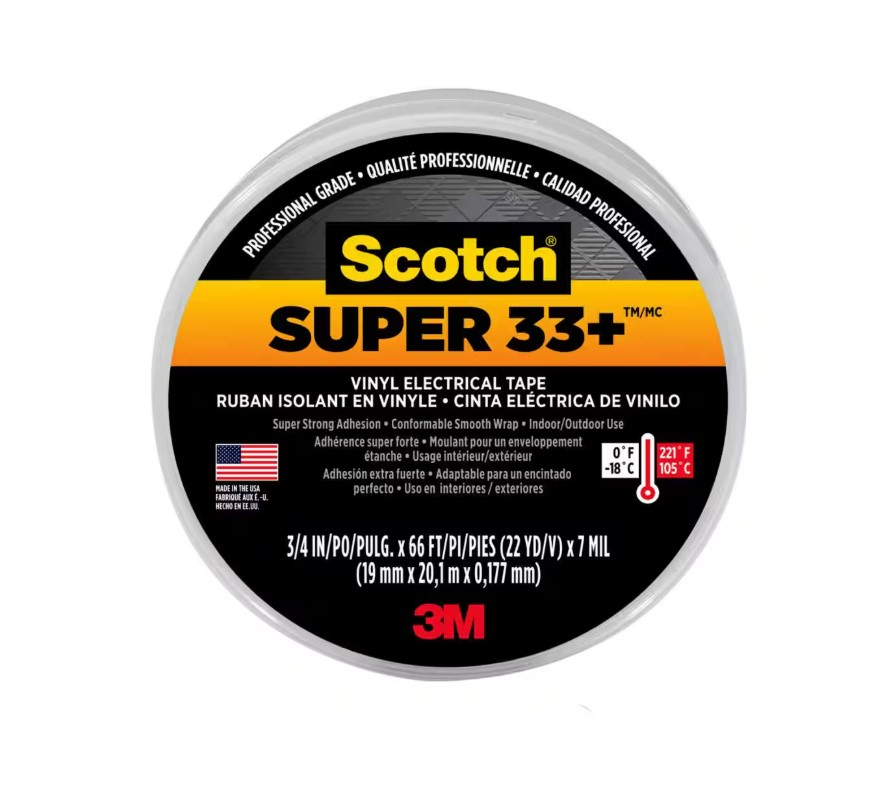 Scotch Super 33+ Electrical Tape 3/4 in. x 66 ft.